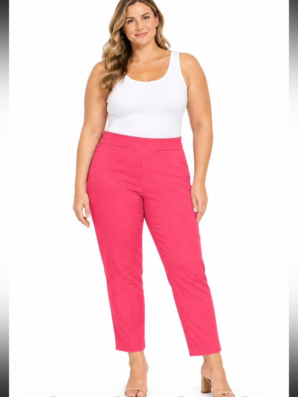 ALFANI Coral Pullon High Rise Cropped Stretch Ankle Pants 16W NWOT